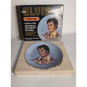 Vintage Elvis Presley Collectable Plate "Teddy Bear" 50th 24K Gold Trim 6.5”